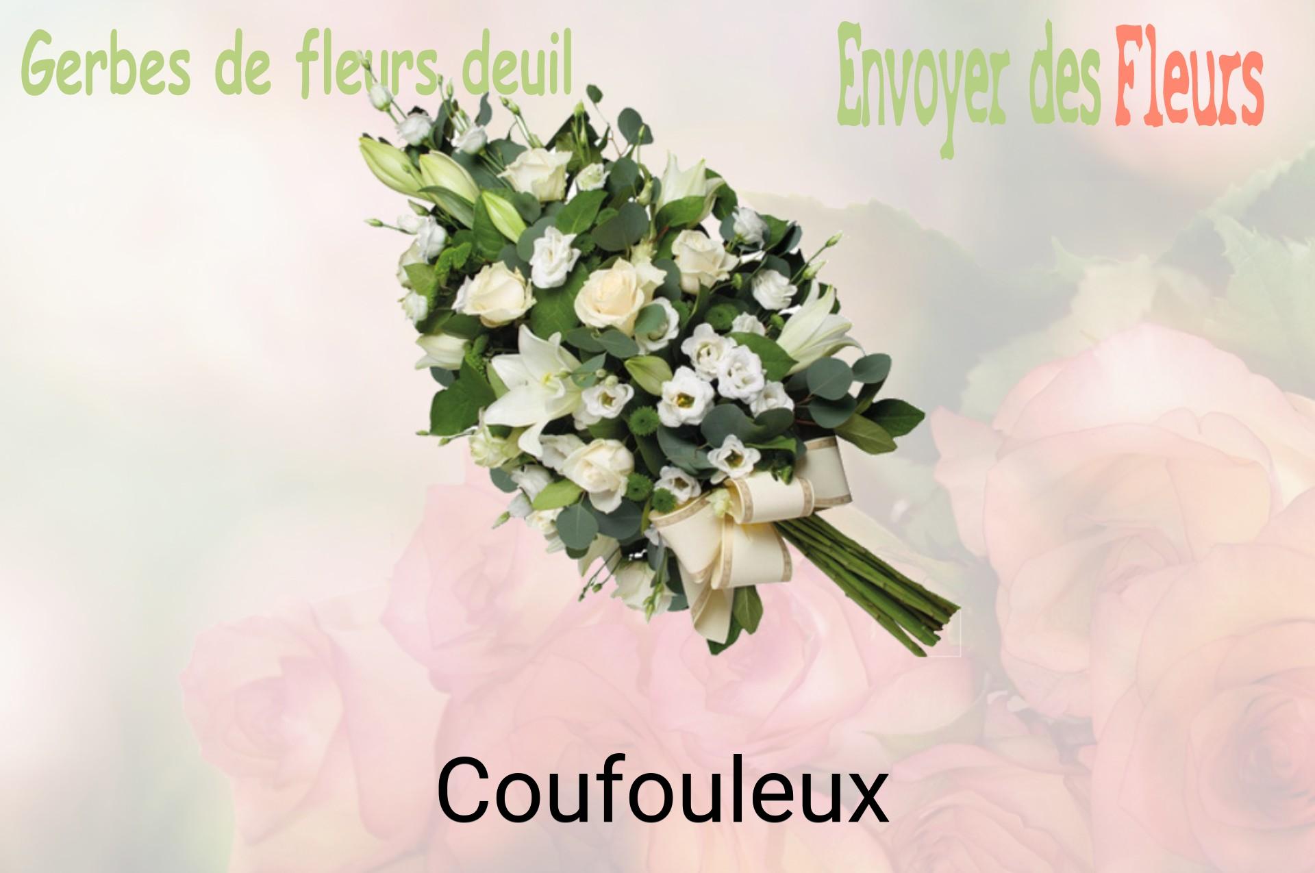 Gerbe de fleurs de deuil livrée à Coufouleux